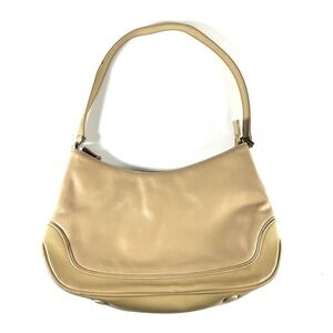 Vintage Liz Claiborne Tan Leather Shoulder Bag‎ Purse Handbag Y2K